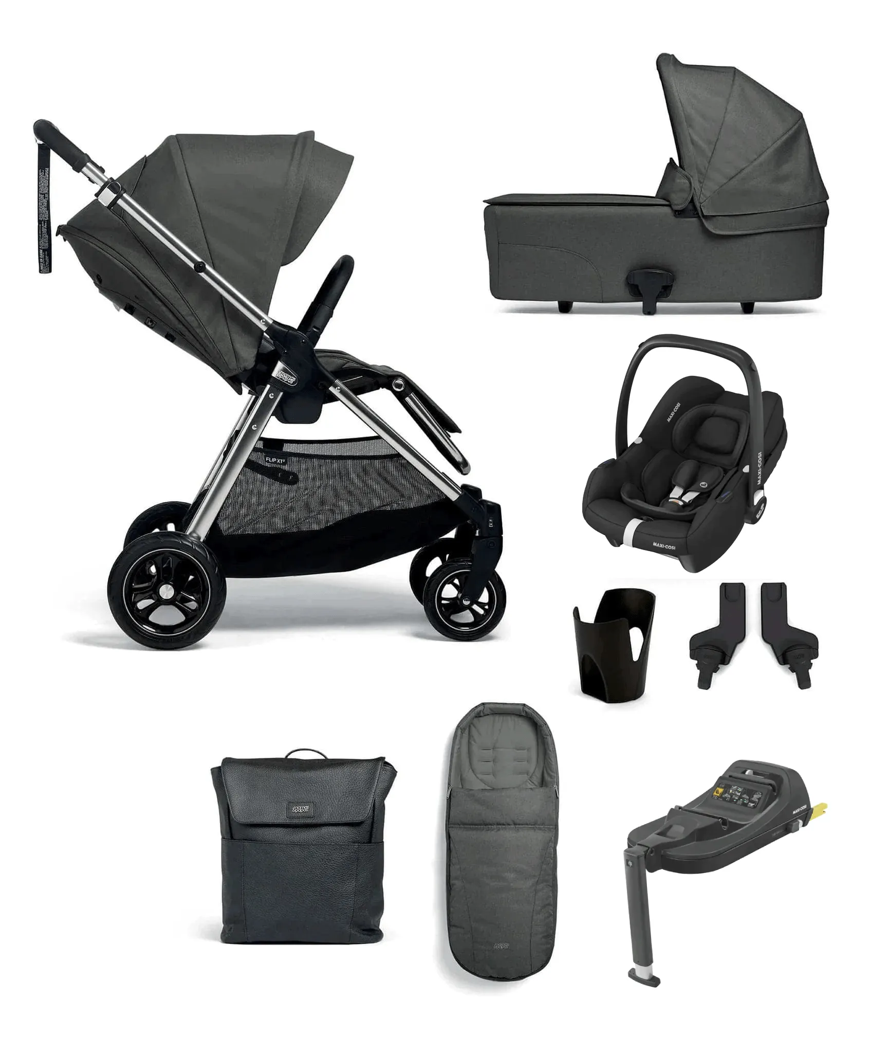 Mamas & Papas Flip XT3, Cabriofix i-Size Travel System - Harbour Grey