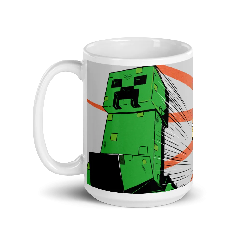 Minecraft Creeper Zoom White Mug