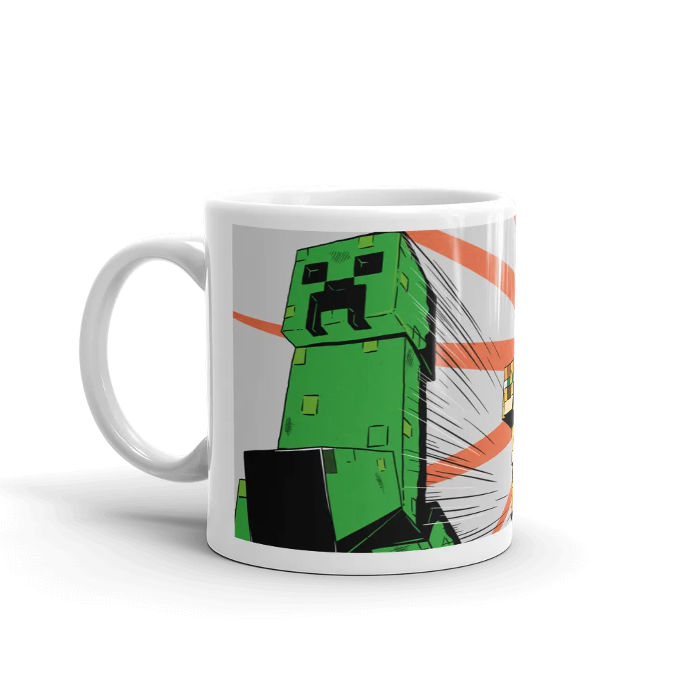 Minecraft Creeper Zoom White Mug