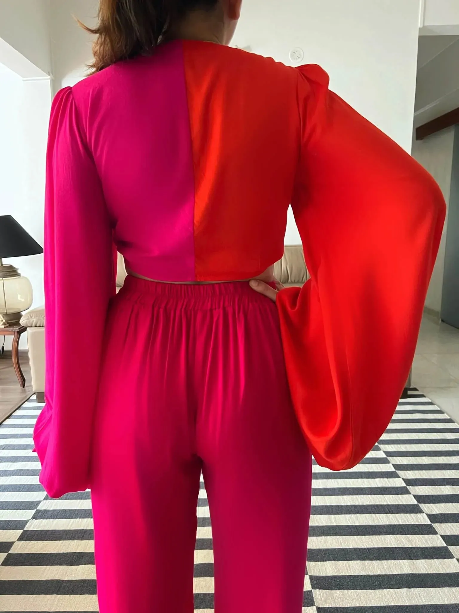 Mirror Knot Top: Pink & Orange