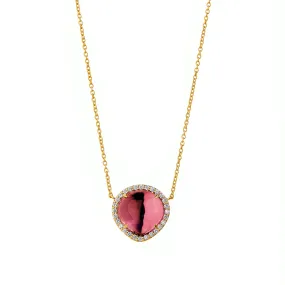 Mogul Rubellite Heart Cab Necklace