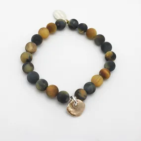 Molten Collection:  Tiger Eye Stone & Bronze Medallion