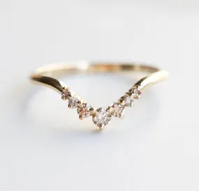 Nesting Champagne Diamond Wedding Band