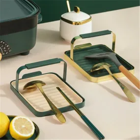 Non-slip Pot Lid Spoon Holder Rack