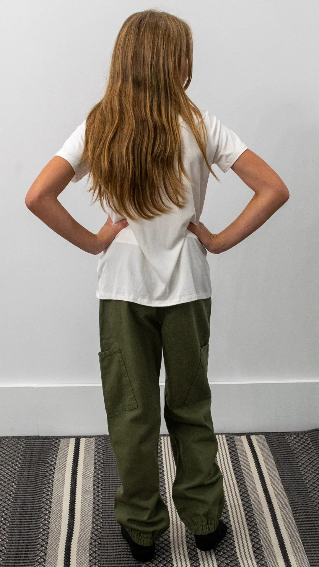 Olive jean joggers