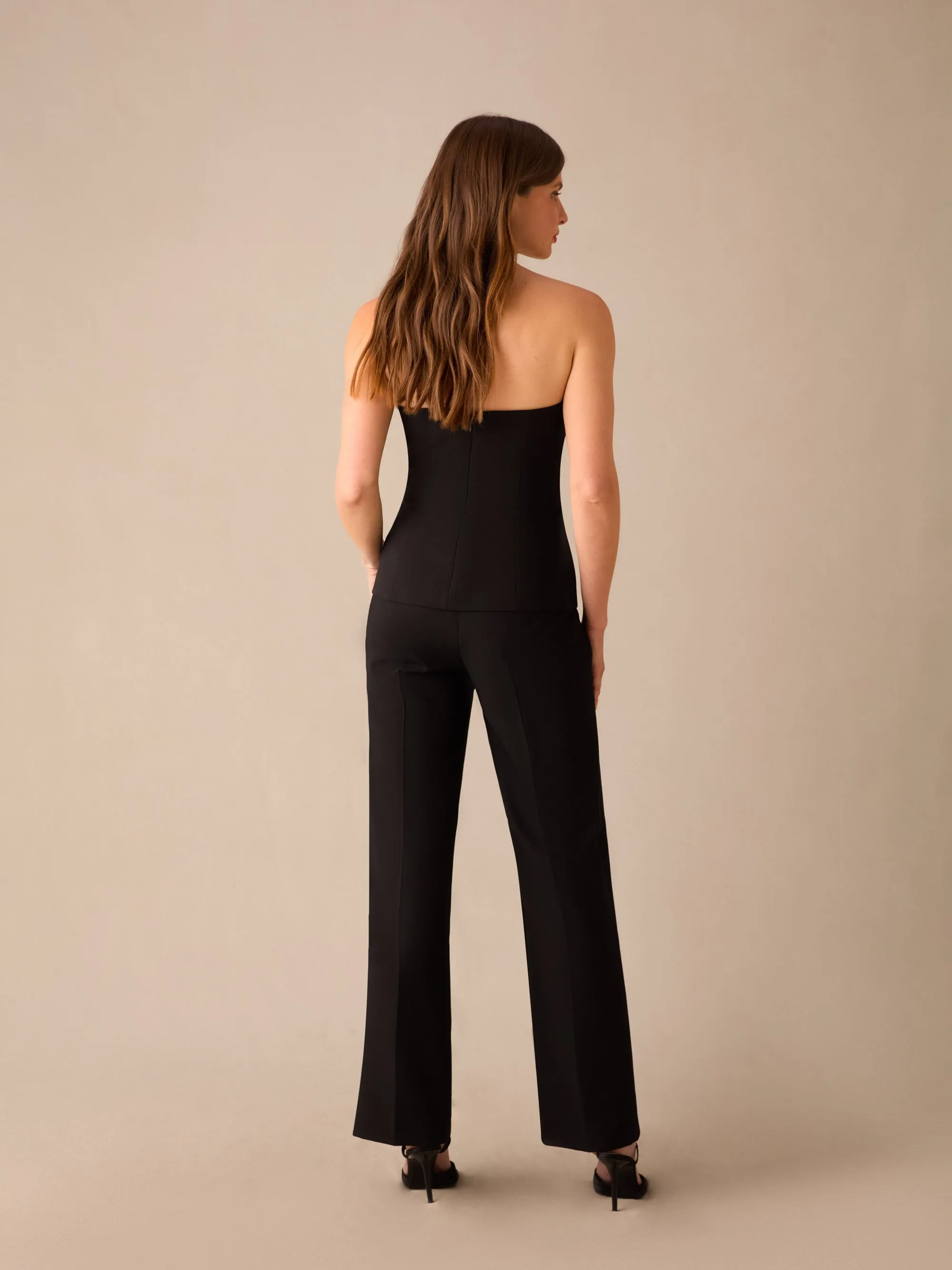 Petite Black Straight Leg Trousers