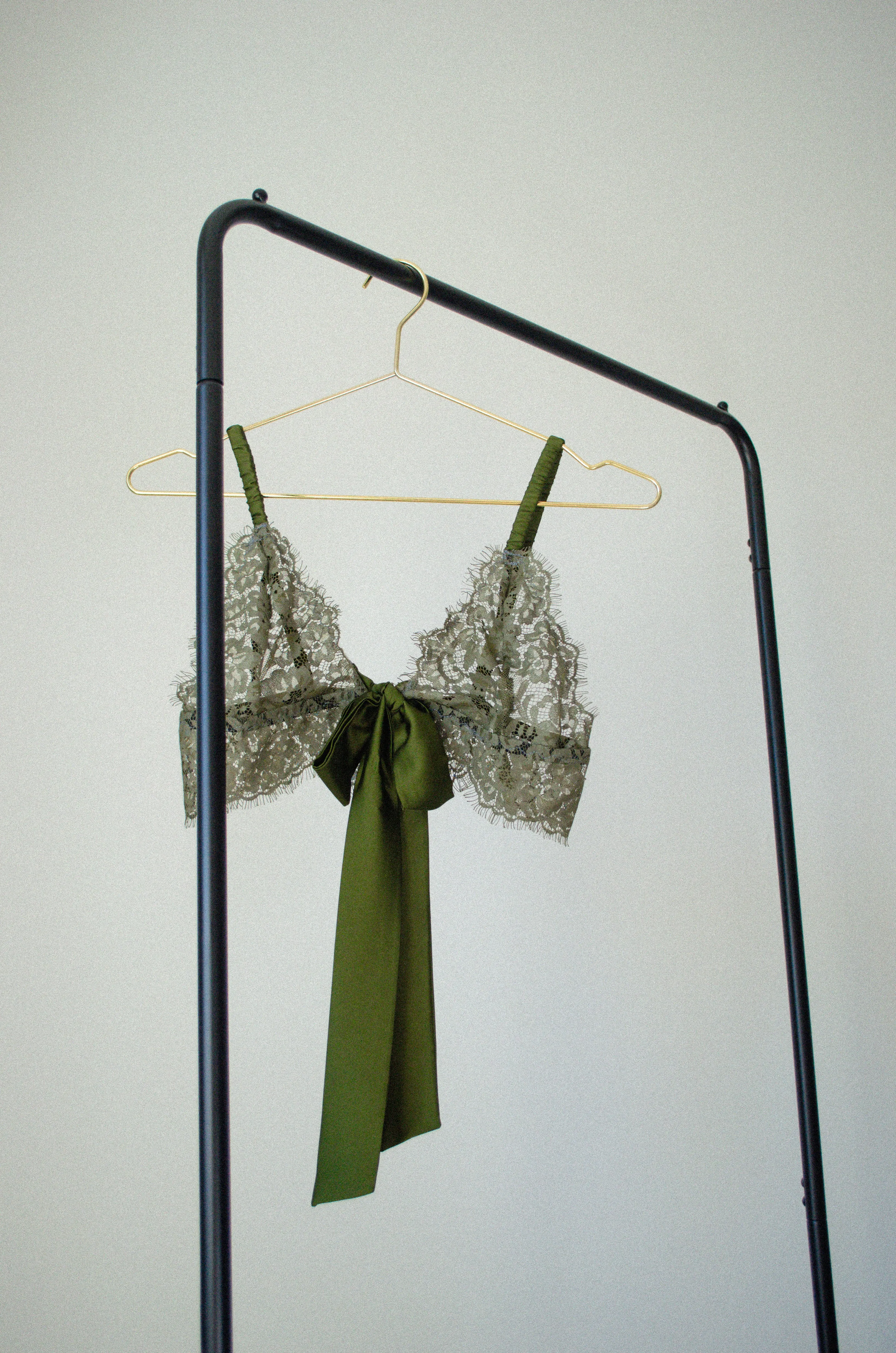 Pine Tie Front Lace Bralet