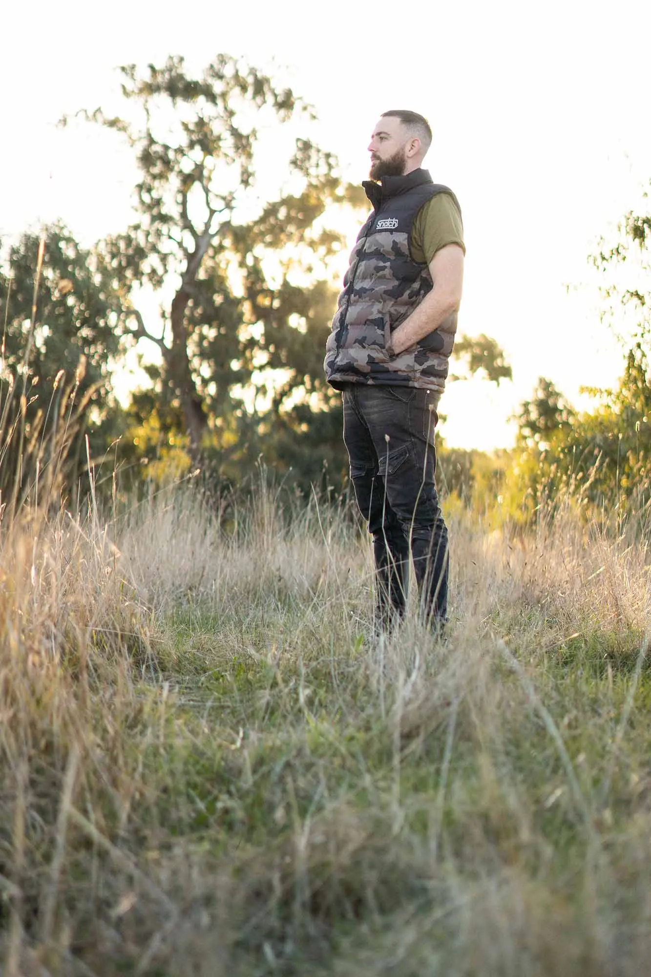 Puffer Vest Camo Army