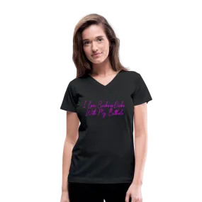 "I Love Sucking Dicks With My Butthole" Women's V-Neck T-Shirt