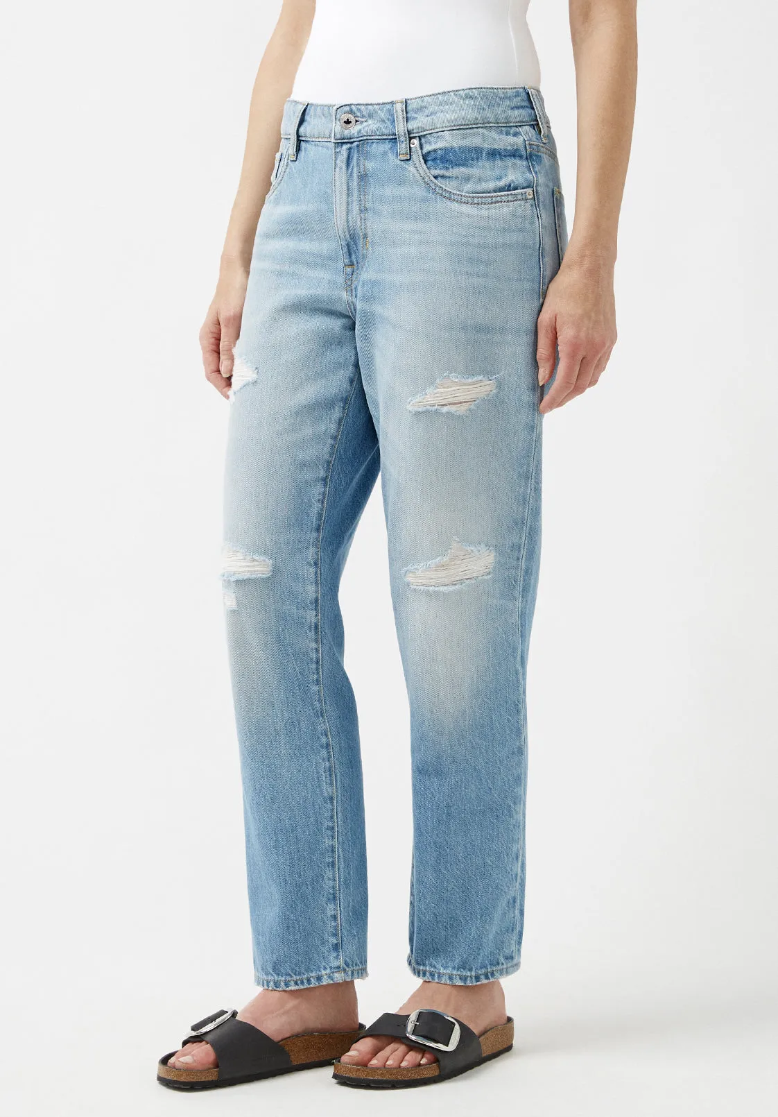 Relaxed Boyfriend Madison Women's Jeans Distressed Blue - BL15871