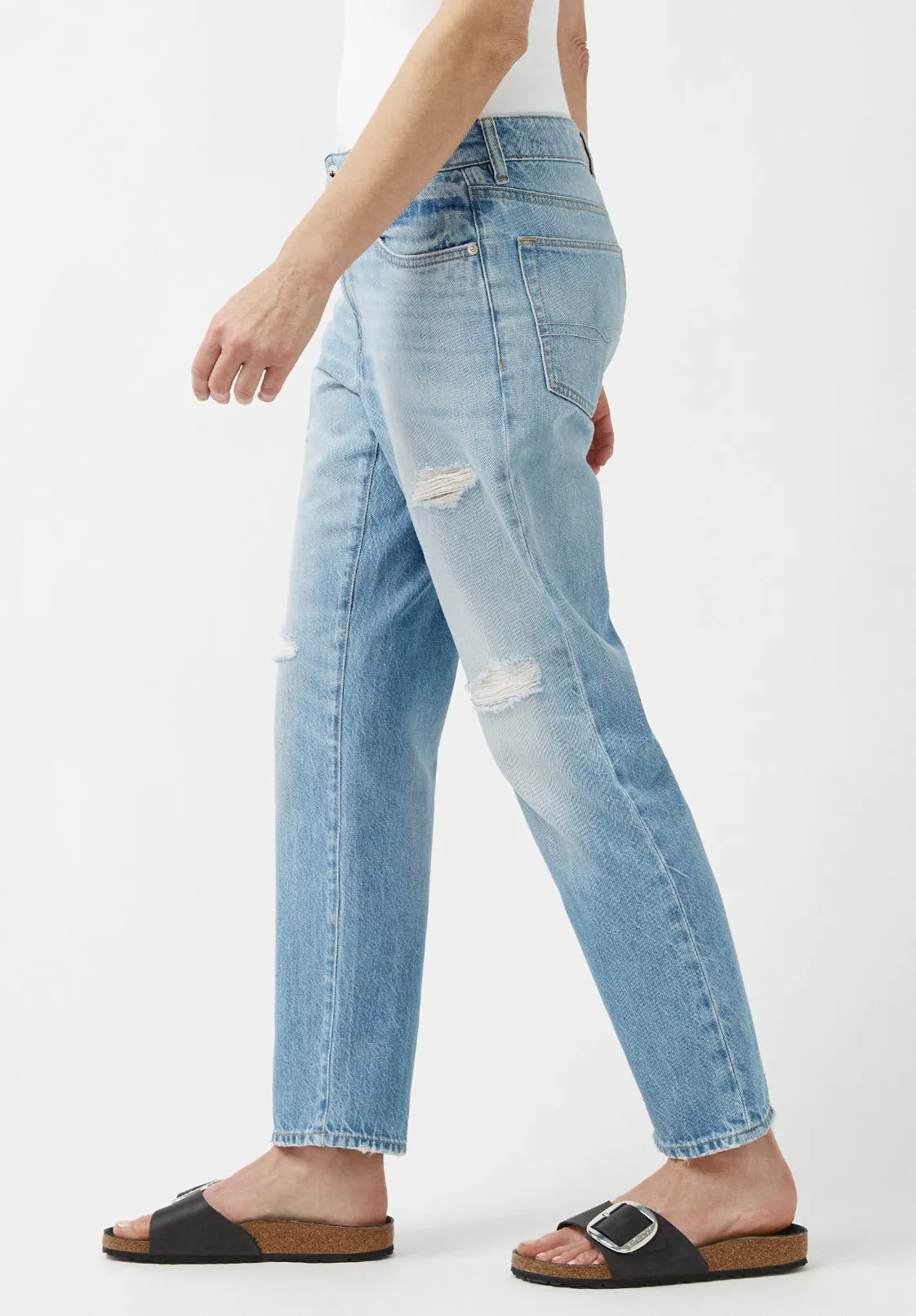 Relaxed Boyfriend Madison Women's Jeans Distressed Blue - BL15871