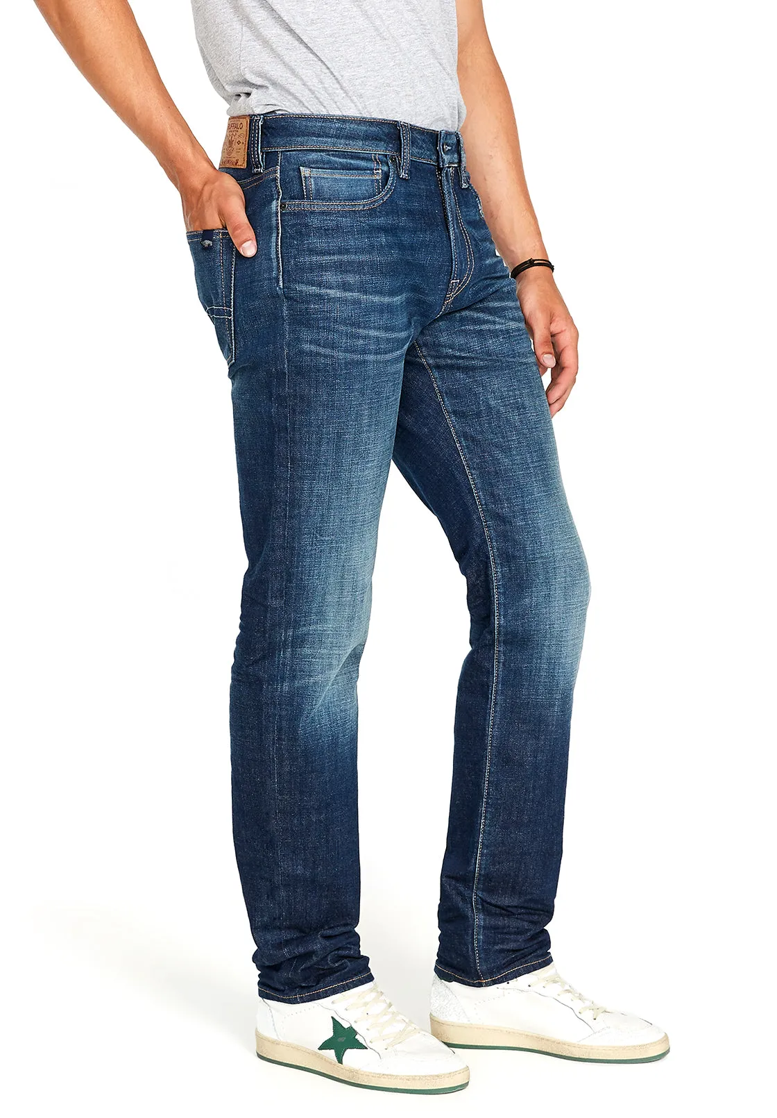 Relaxed Tapered Ben Men's Jeans in Sanded Dark Blue - BM22594