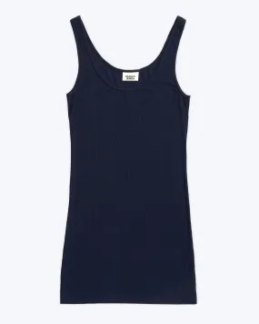 Rib Tank Dress in Navy