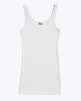 Rib Tank Dress in White