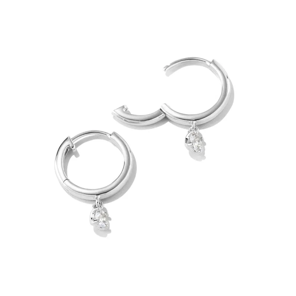 Round Moissanite Hoop Earrings