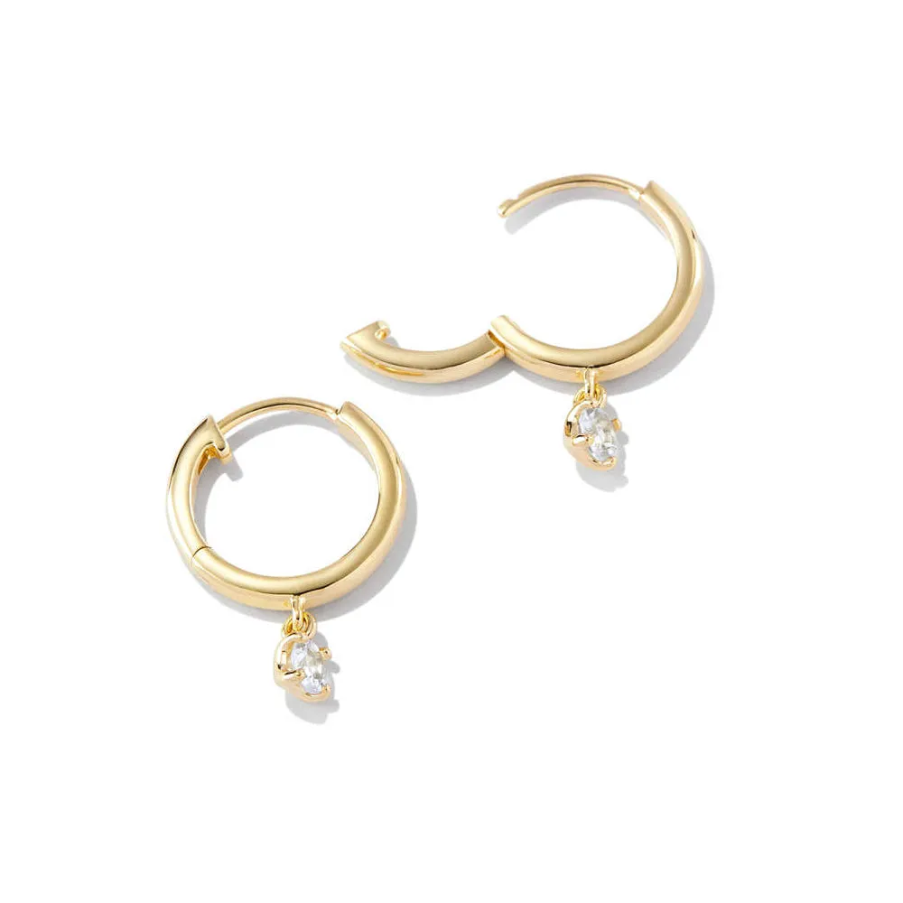 Round Moissanite Hoop Earrings