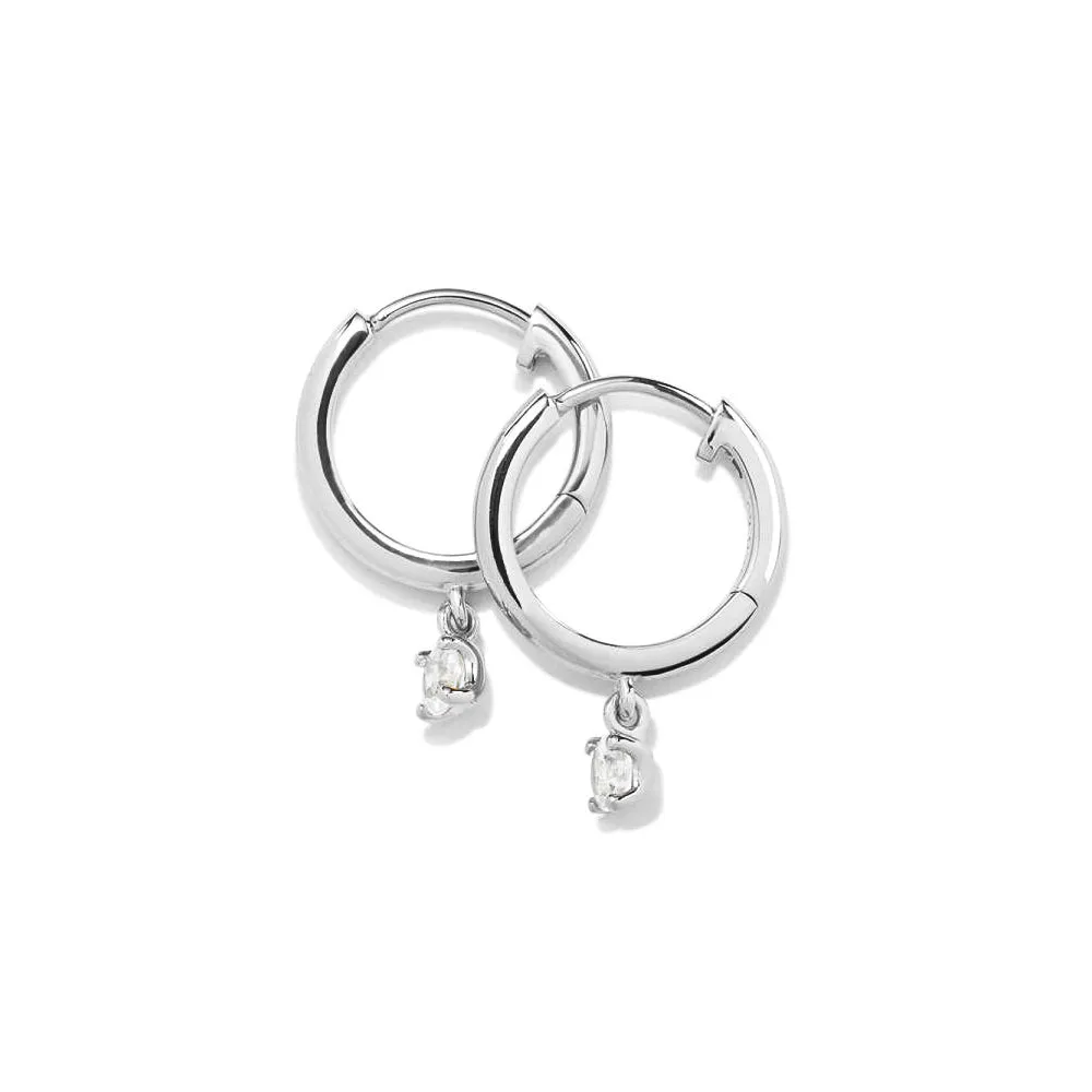 Round Moissanite Hoop Earrings