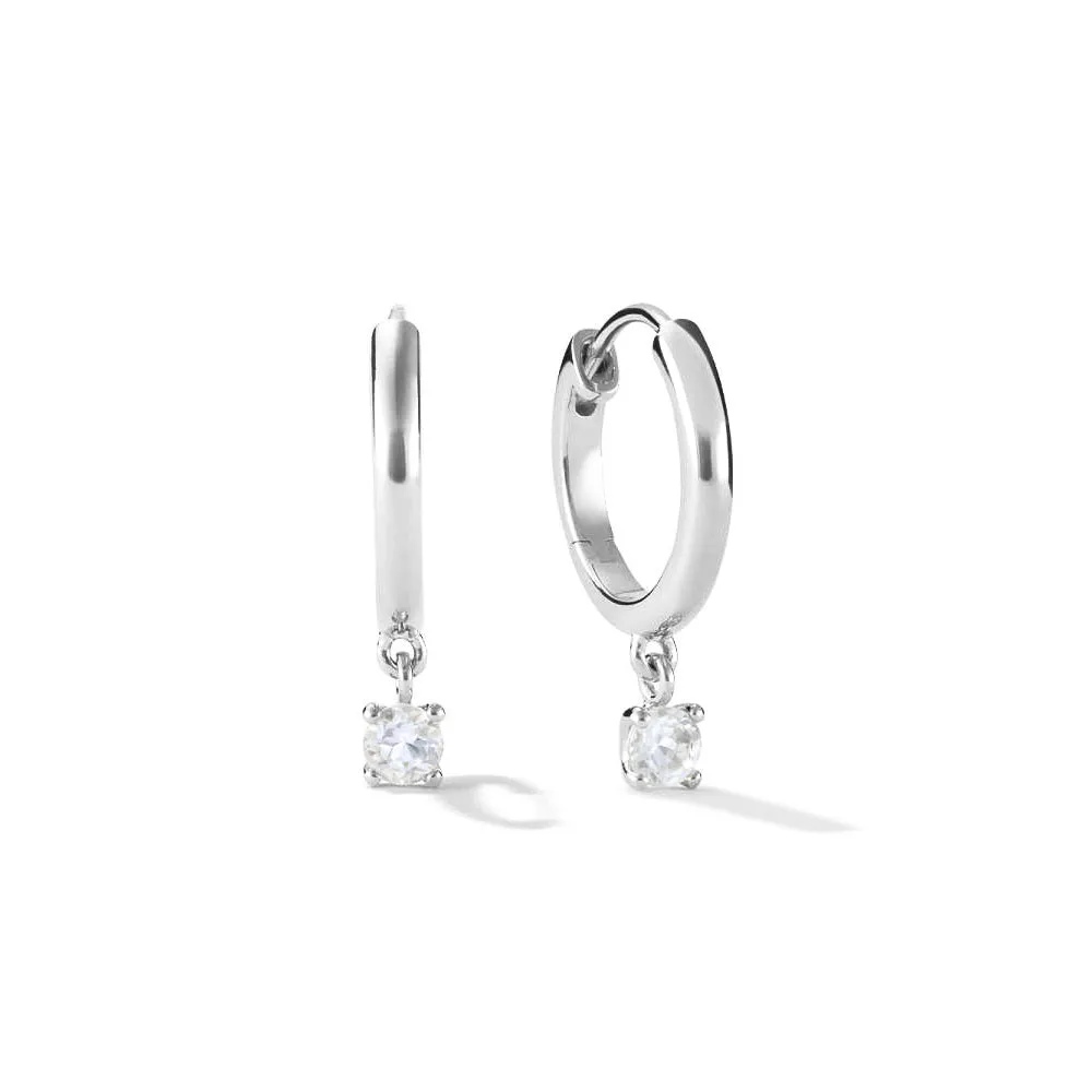 Round Moissanite Hoop Earrings