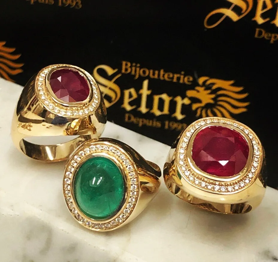 Scarlet diamond cabochon ring MDR011