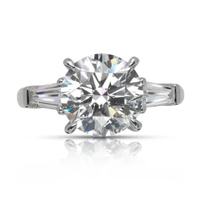 SIA 4 CARAT ROUND CUT D COLOR INTERNALLY FLAWLESS DIAMOND ENGAGEMENT RING PLATINUM GIA CERTIFIED 3 CT D IF BY MIKE NEKTA