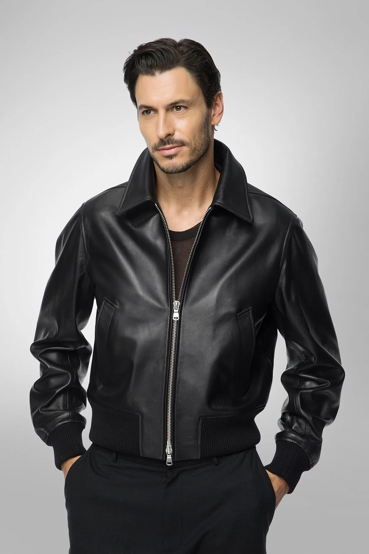 Simon - Black Leather Jacket