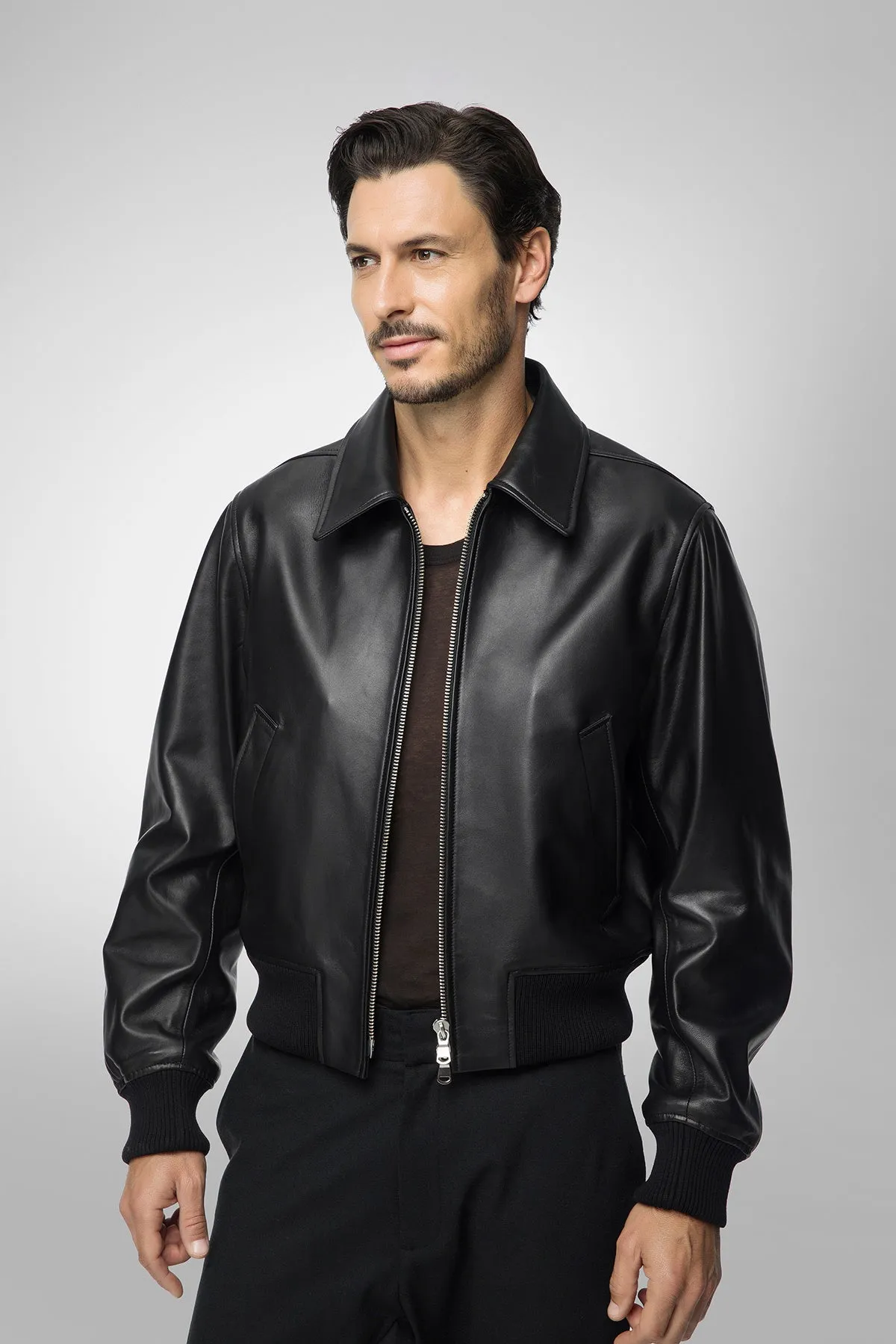 Simon - Black Leather Jacket