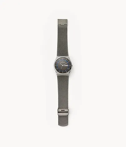 Skagen Melbye Titanium and Gray Steel-Mesh Day-Date Watch SKW6078