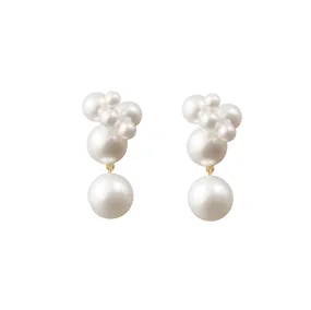 Sophie Bille Brahe - Bisou Perle - Drop Earrings with Pearls, Yellow Gold