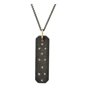 SUNEERA BLACK RHODIUM AND STERLING SILVER CASPER DIAMOND BAR PENDANT (CHAIN NOT INCLUDED)