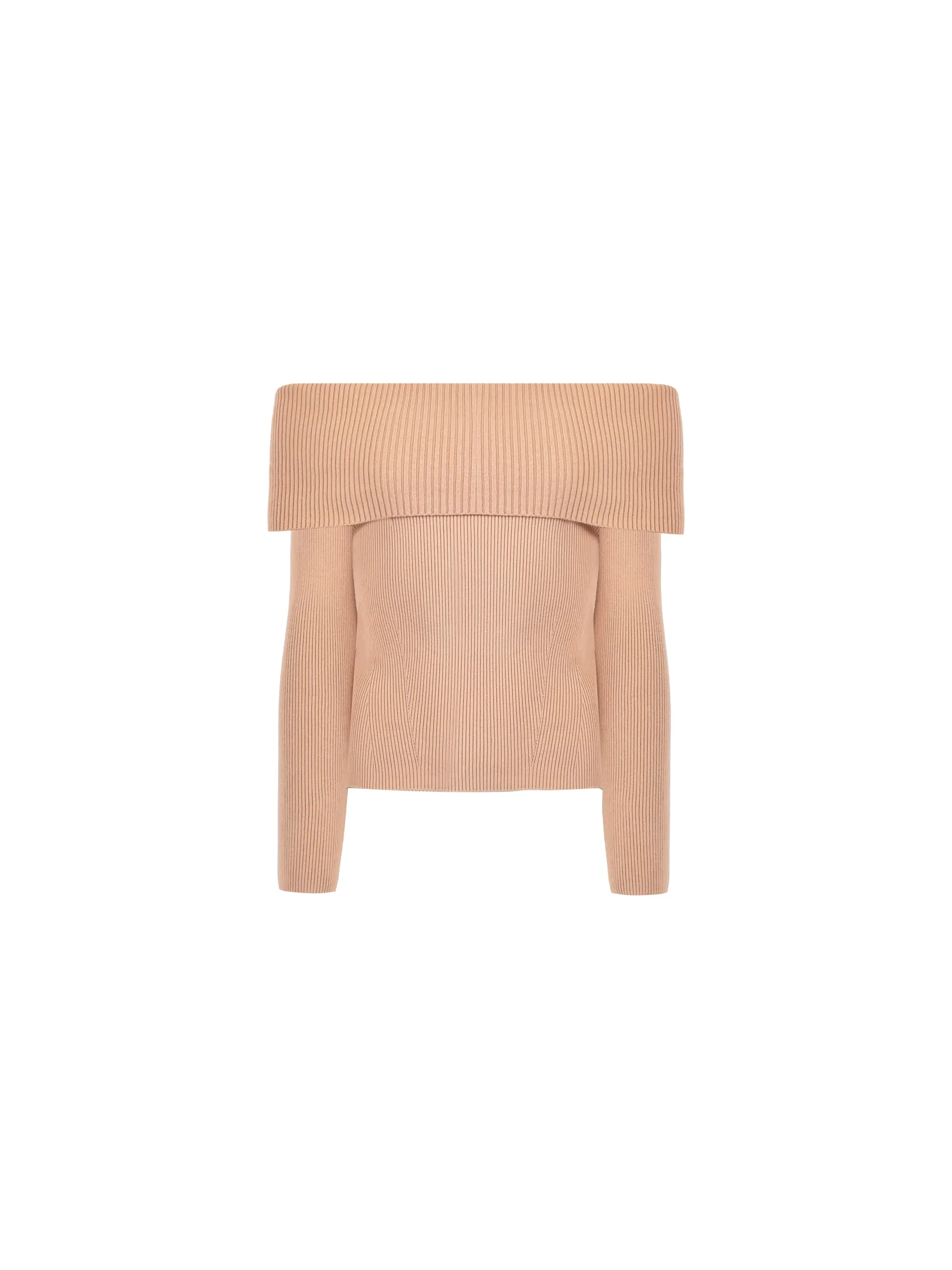 Tan Knit Bardot Top