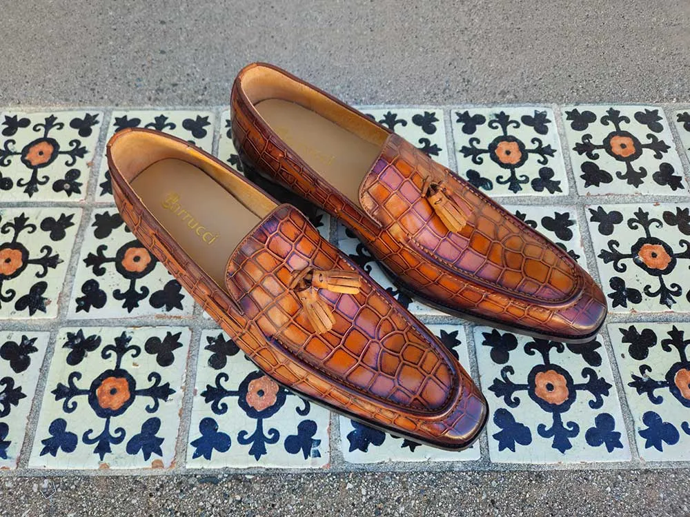 Tassel Loafer With Gator Print