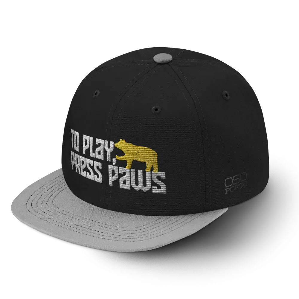 To Play Press Paws Snapback Hat