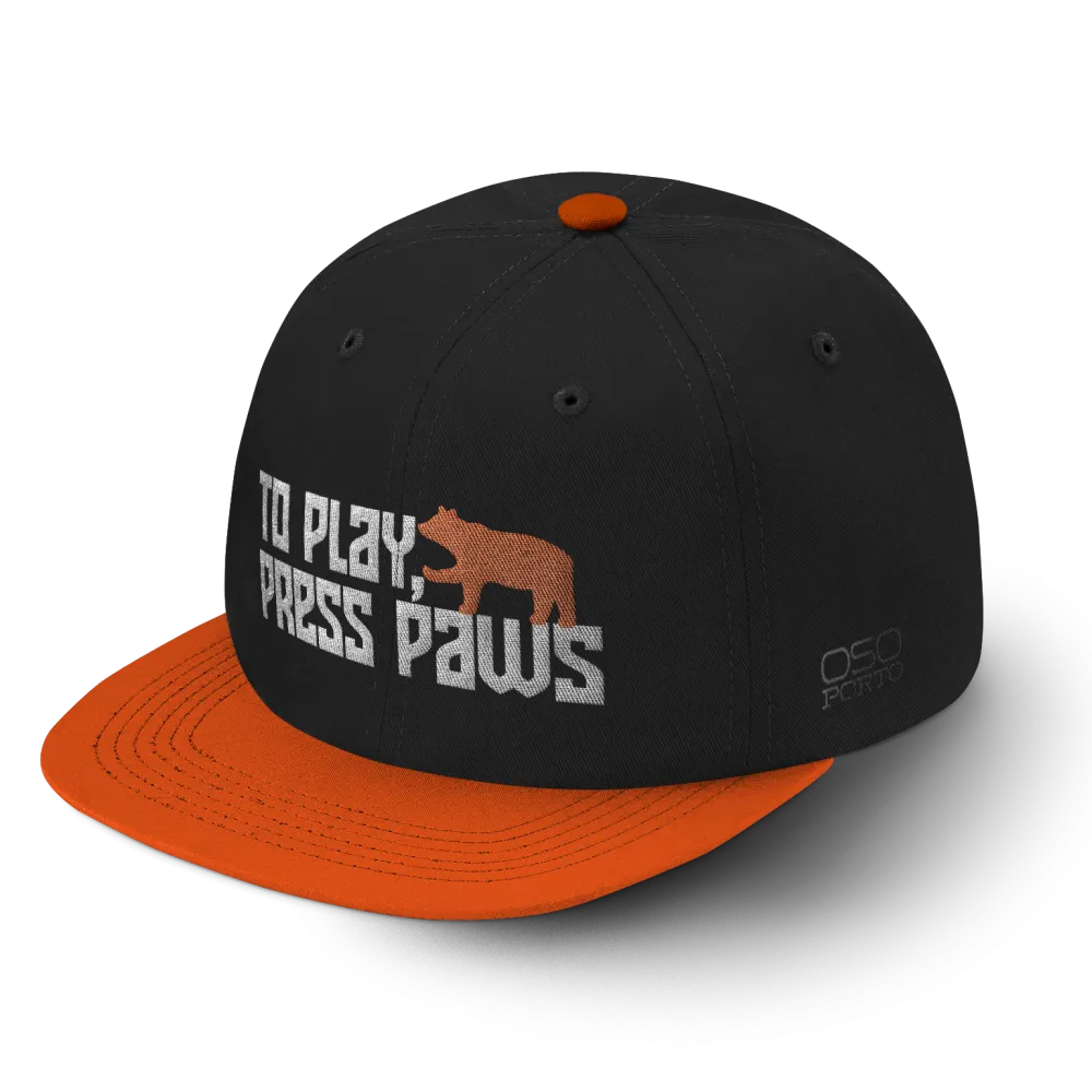 To Play Press Paws Snapback Hat