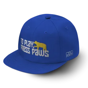 To Play Press Paws Snapback Hat