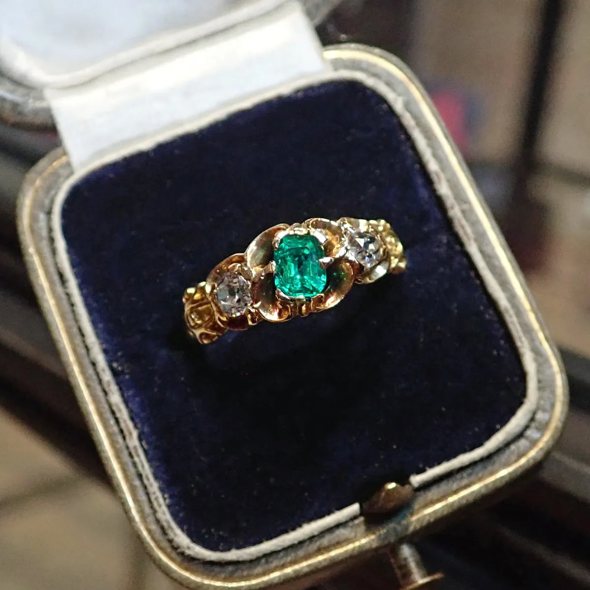 Victorian Emerald & Diamond Ring