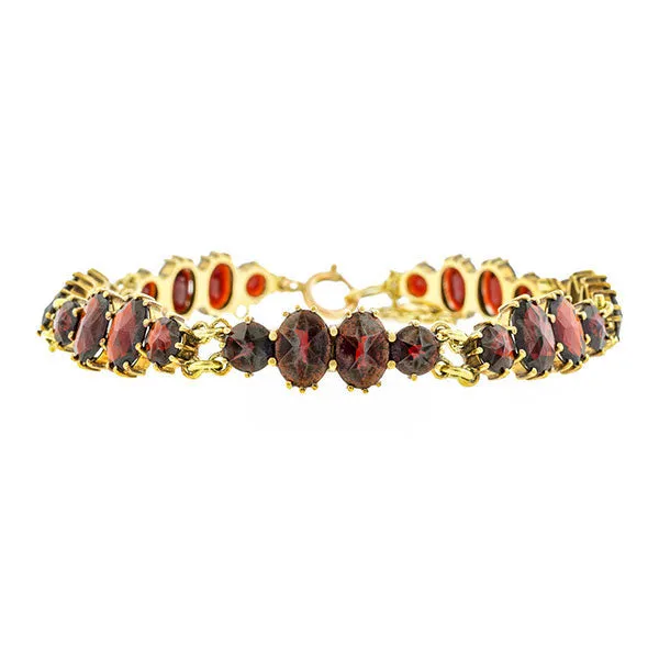 Vintage Rose Cut Garnet Bracelet