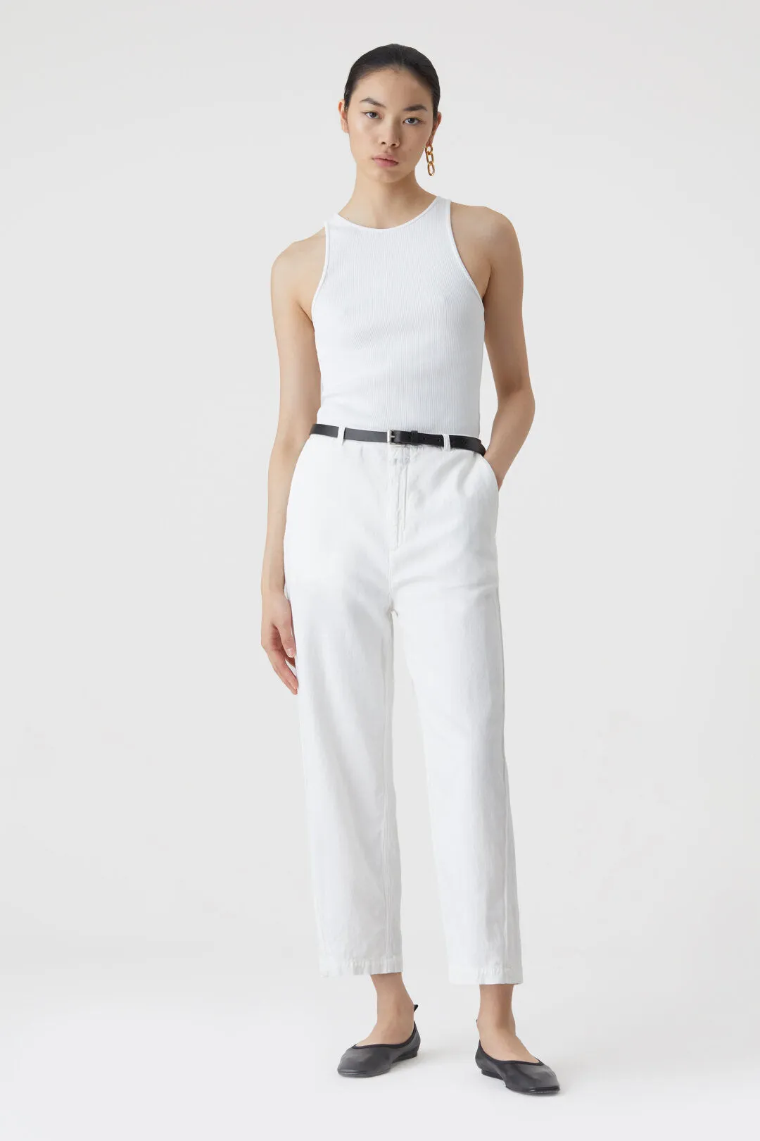 White Mawbray Linen Pants