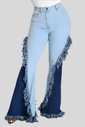 Wide Leg fringe Jeans