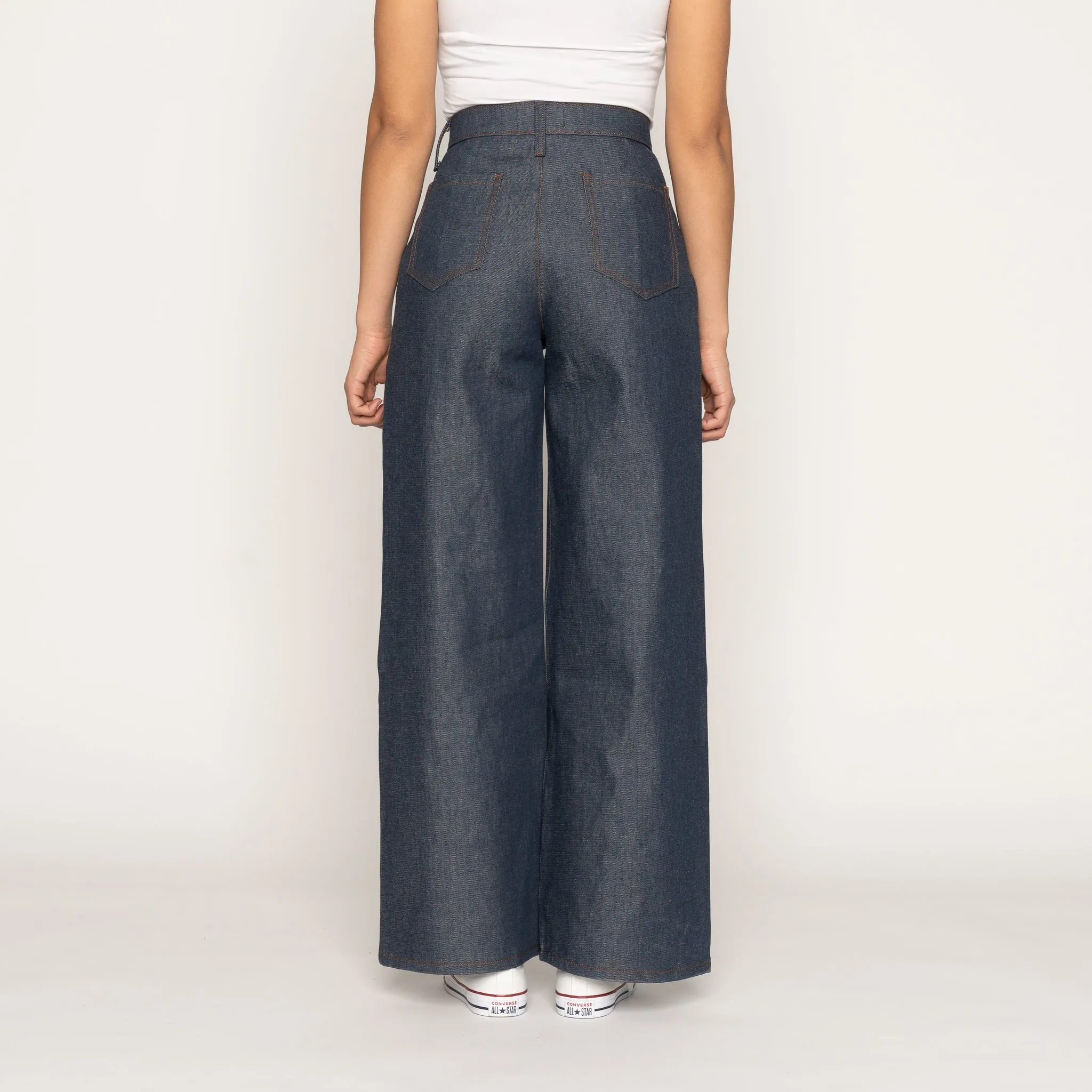 Wide Leg Trouser - Natural Indigo Denim