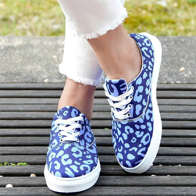 Women's Fashion Casual Daily Print Lace-up Flat Sneakers