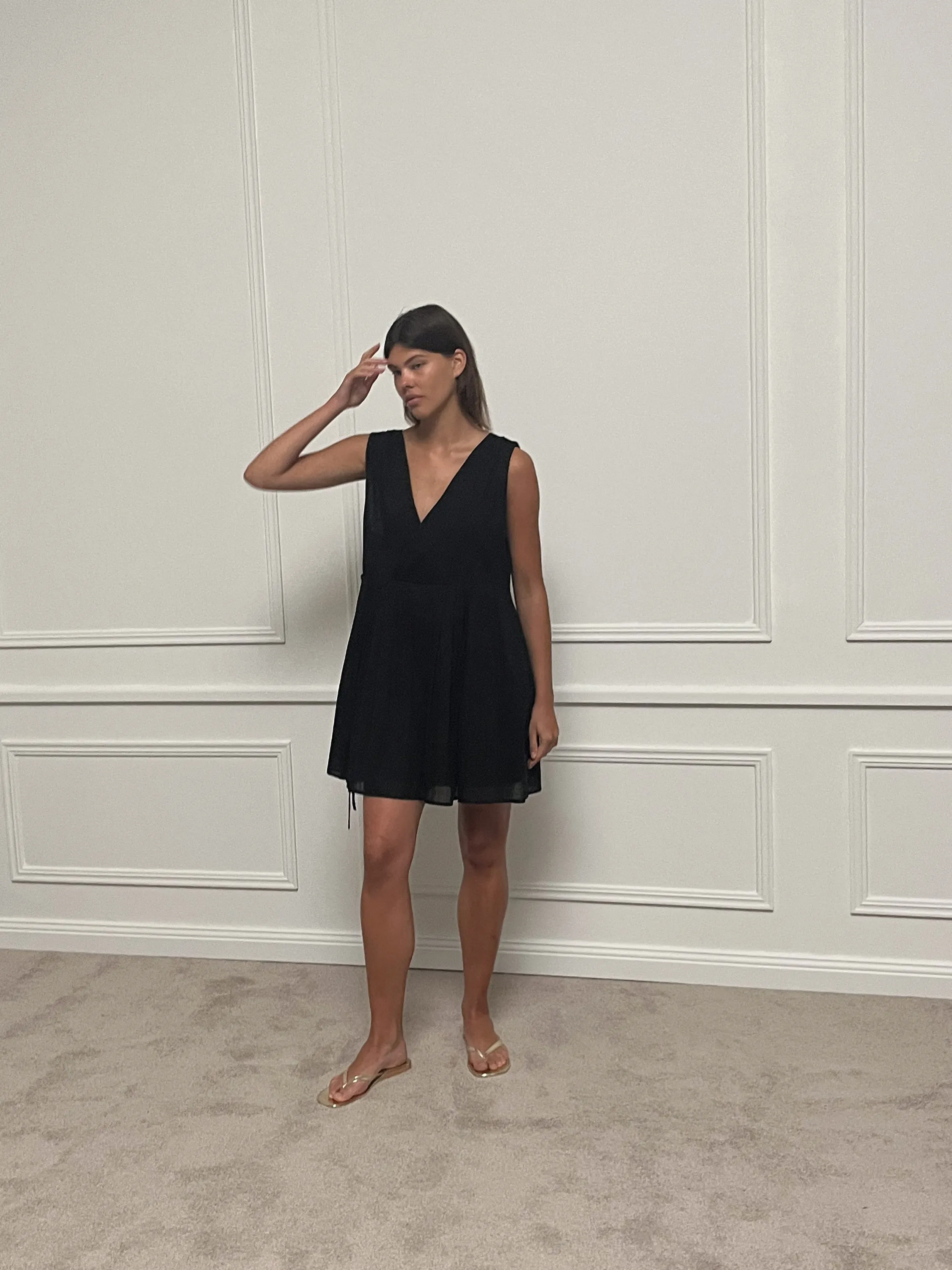 Wrap Tie Dress - Black