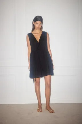 Wrap Tie Dress - Black