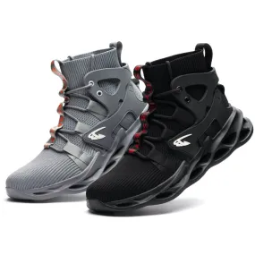 YSK 799: High Top Steel Toe Non-Slip Work Boots Black/Grey